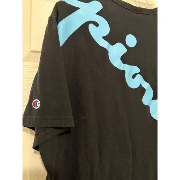 Champion Vintage Neon Logo Two Sided Graphic mens Tshirt - Picture 4 of 8